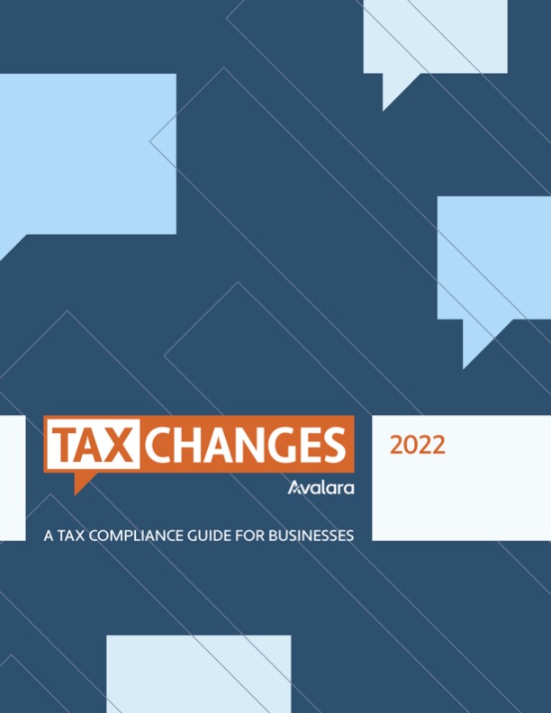 Cover of Avalara Tax Changes 2022 white paper