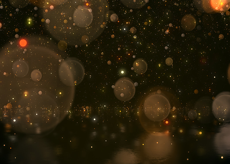 abstract image of gold circles on black background