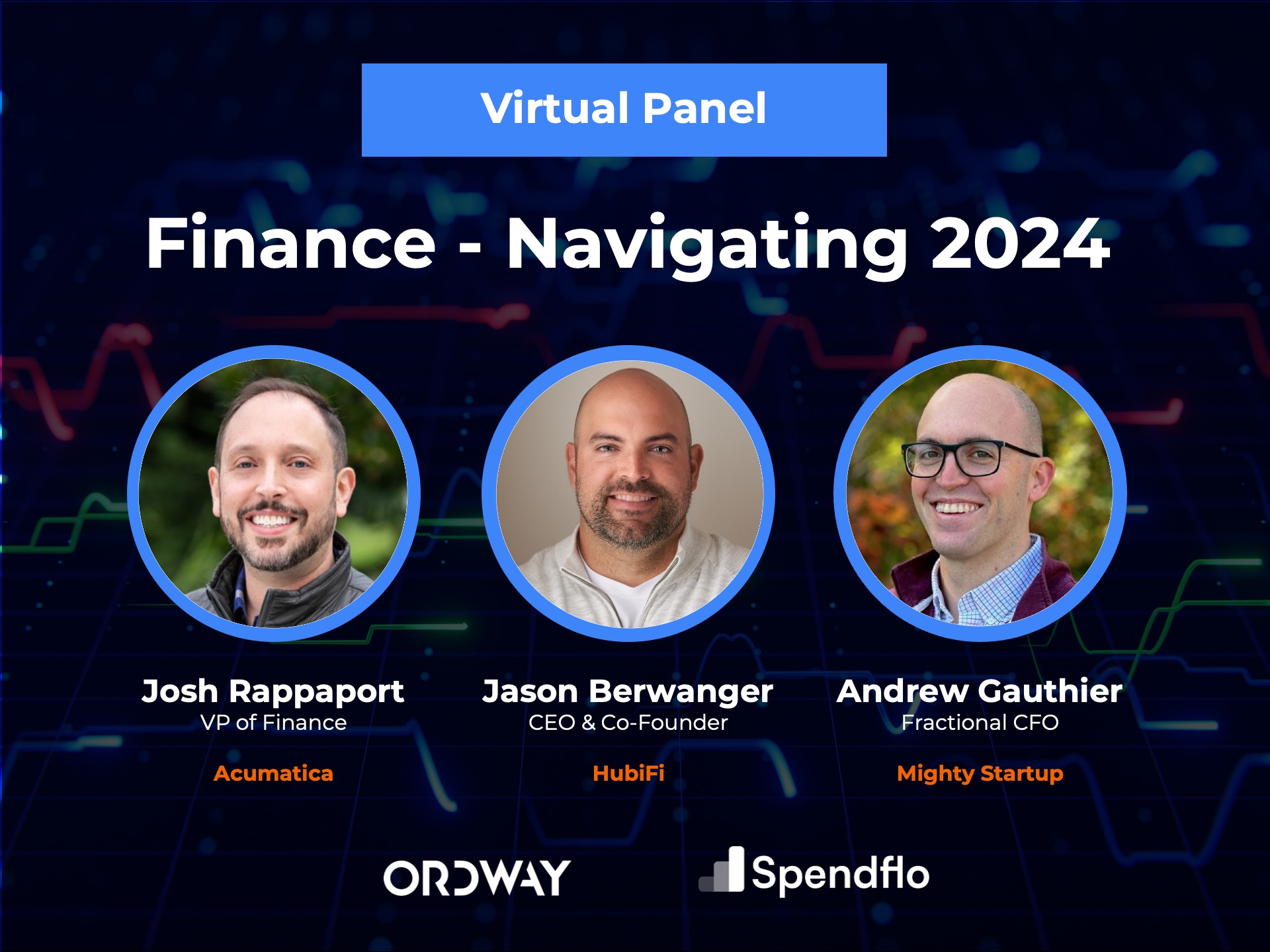 promotion for saas finance leaders virtual panel with josh rappaport, Jason berwanger, andy Gauthier