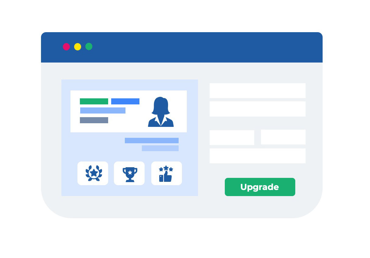conceptual illustration showing a customer testimonial on a self-service checkout for saas