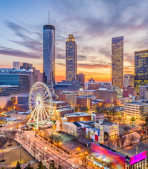 atlanta skyline at dusk