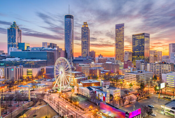 atlanta skyline at dusk