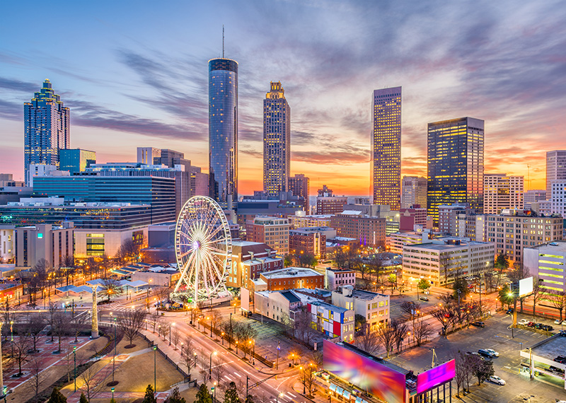 atlanta skyline at dusk