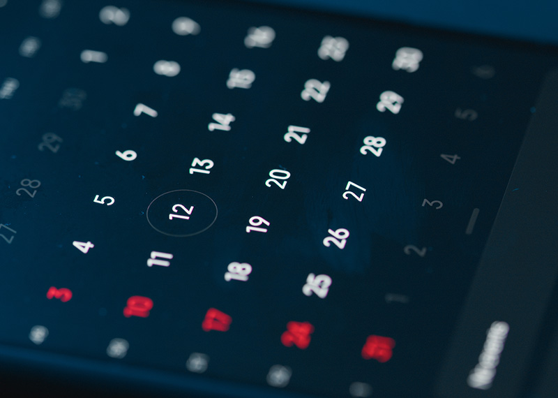 calendar on a mobile phone showing billing frequency for a saas subscription