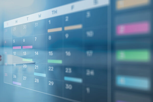 holographic image of a calendar with billing cycle for key customers outlined