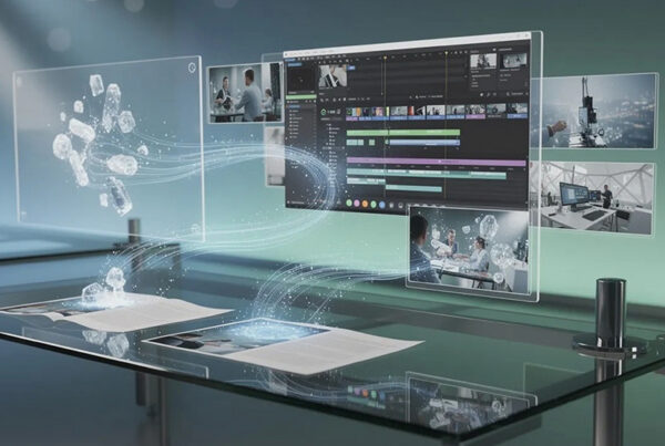 data flowing out of a computer screen