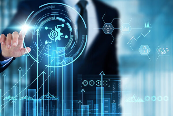 man reaching out to touch payfac concept on a digital screen