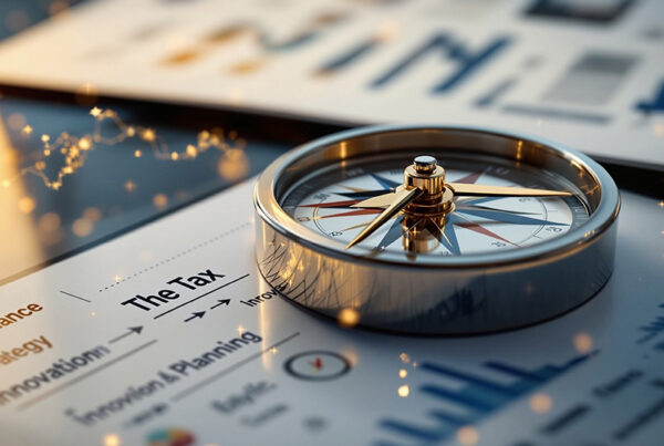 tax compliance document on table with compass