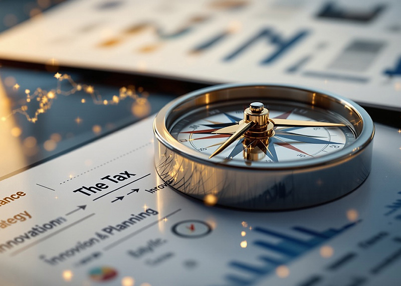 tax compliance document on table with compass