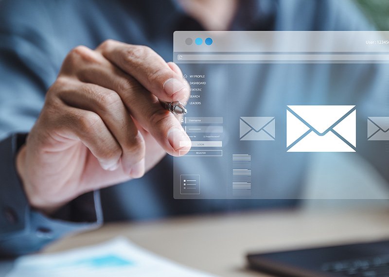 accounts receivable manager sending a dunning communication to customer with overdue invoice